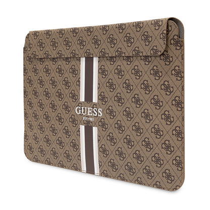 Guess 4G Printed Stripes kompiuterio dėklas - 14 colių nešiojamojo kompiuterio dėklas (rudos spalvos)