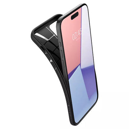 Spigen Liquid Air – dėklas skirtas iPhone 15 Pro Max (matinė juoda)