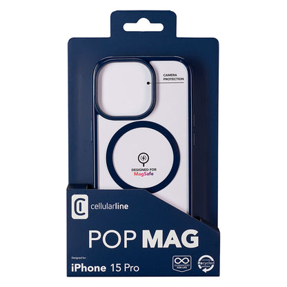 Cellularline Pop Mag - iPhone 15 Pro MagSafe dėklas (mėlynas)