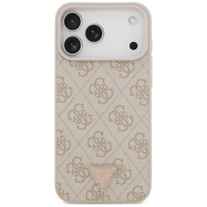 Guess Odinio 4G Triangle Strass dėklas iPhone 17 Pro Max (rožinis)