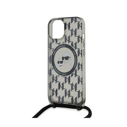 Karl Lagerfeld IML Crossbody Monogram Karl & Choupette Head MagSafe – dėklas iPhone 15 / 14 / 13 (juodas)