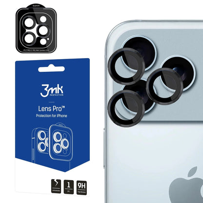3mk Objektyvo Apsauga Pro - Grūdintas Stiklas Kamerai, skirtas iPhone 17 Pro / iPhone 17 Pro Max (Juodas)