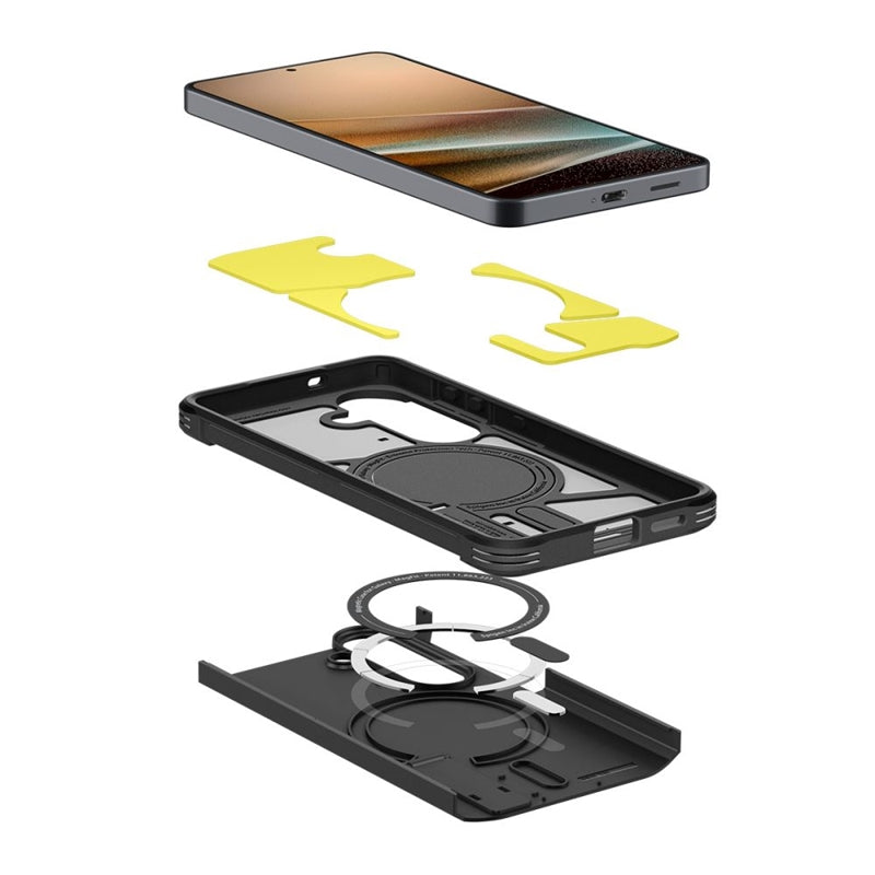 Spigen Tough Armor MagSafe dėklas, skirtas Samsung Galaxy S26 (juodas)