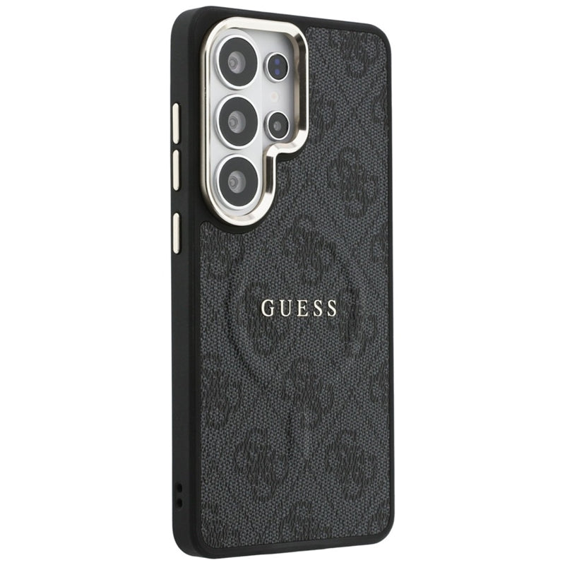 Guess 4G Reljefinis Žiedas MagSafe - Dėklas Samsung Galaxy S26 Ultra (Juodas)