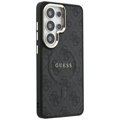 Guess 4G Reljefinis Žiedas MagSafe - Dėklas Samsung Galaxy S26 Ultra (Juodas)