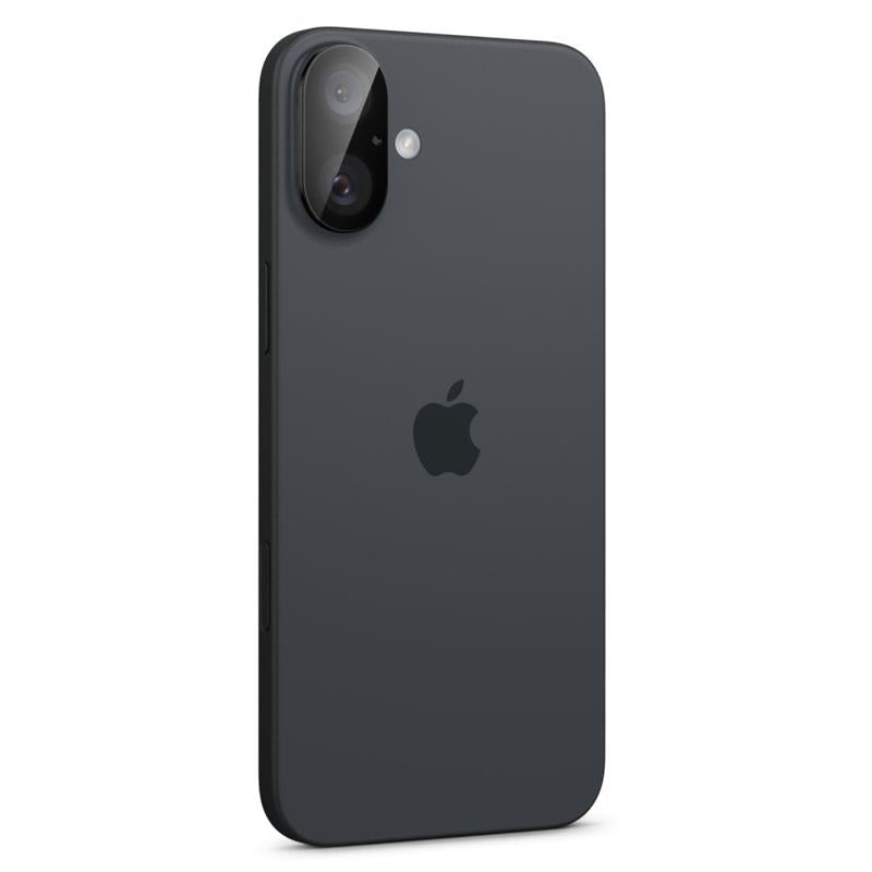 Spigen Optik GLAS.TR kameros apsauga (2 vnt.) – objektyvo apsauga, skirta iPhone 16 / 16 Plus (juoda)