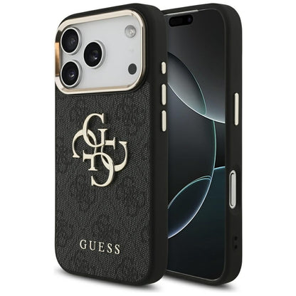 Guess 4G Big 4G Classic Logo - Dėklas iPhone 17 Pro (Juoda / Auksinė)