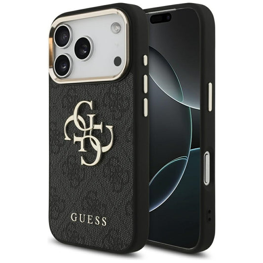 Guess 4G Big 4G Classic Logo - Dėklas iPhone 17 Pro (Juoda / Auksinė)