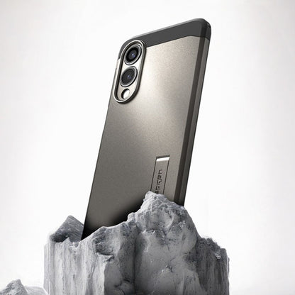 Spigen Tough Armor MagSafe – dėklas skirtas Samsung Galaxy S25 Edge (Gunmetal)