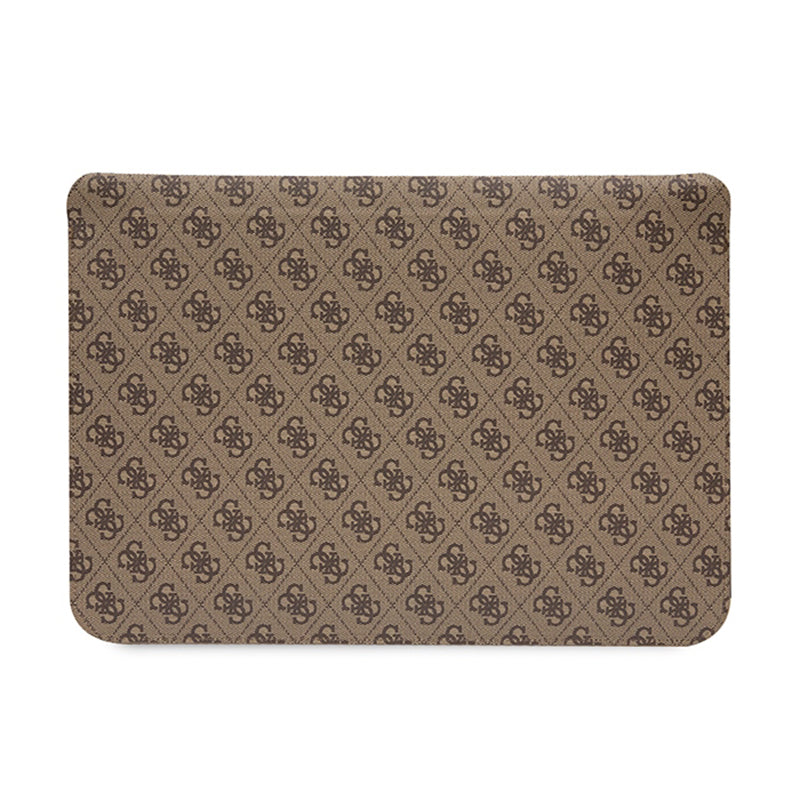 Guess 4G Printed Stripes kompiuterio dėklas - 14 colių nešiojamojo kompiuterio dėklas (rudos spalvos)