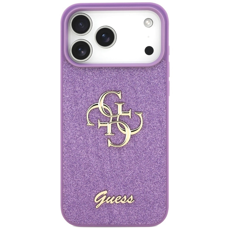 Guess Fiksuotas Blizgučių Dydis 4G - Dėklas iPhone 17 Pro Max (alyvinis)
