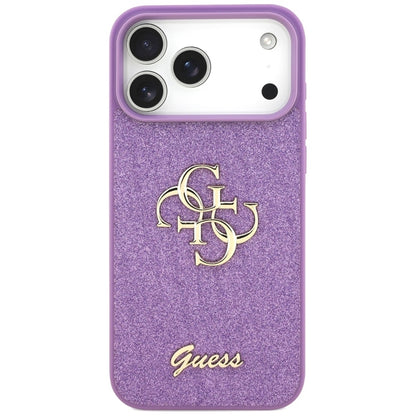 Guess Fiksuotas Blizgučių Dydis 4G - Dėklas iPhone 17 Pro Max (alyvinis)