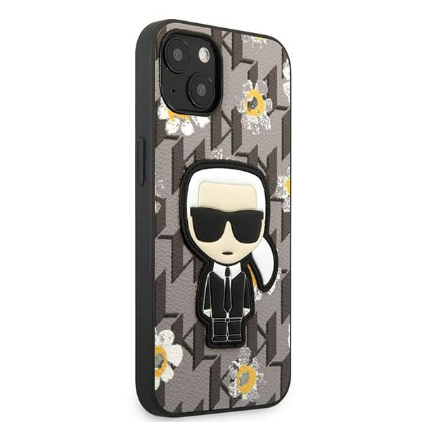 Karl Lagerfeld Iconic Karl Flower – dėklas, skirtas „iPhone 13“ (pilkas)