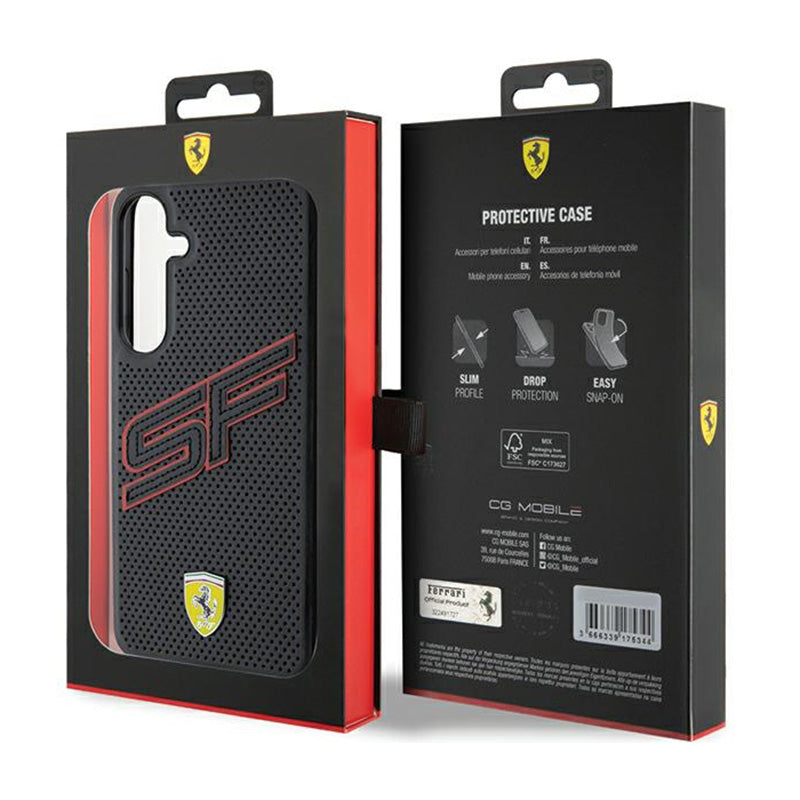 Ferrari Big SF Perforated - „Samsung Galaxy S24“ dėklas (juodas)
