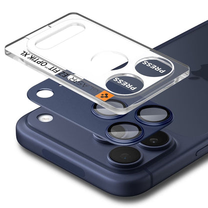 Spigen Optik Pro XL Glas.TR EZ Fit – Objektyvo apsauga iPhone 17 Pro (Mėlyna)