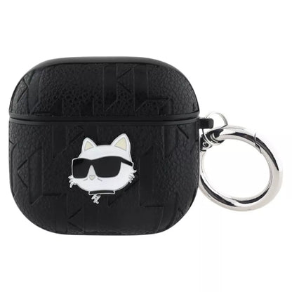 Karl Lagerfeld Monogram Choupette Head - „AirPods 4“ dėklas (juodas)