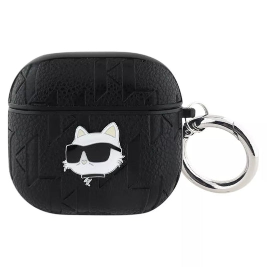 Karl Lagerfeld Monogram Choupette Head - „AirPods 4“ dėklas (juodas)
