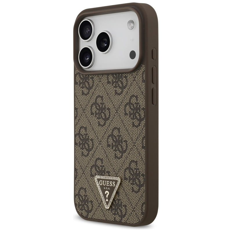 Odos 4G Trikampis Strasas MagSafe dėklas iPhone 17 Pro (rudas) Guess