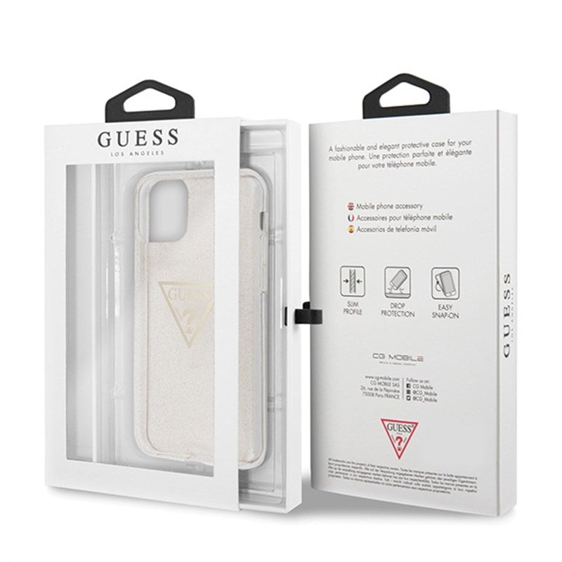 Guess Solid Glitter Triangle – dėklas, skirtas iPhone 11 Pro (auksinis)