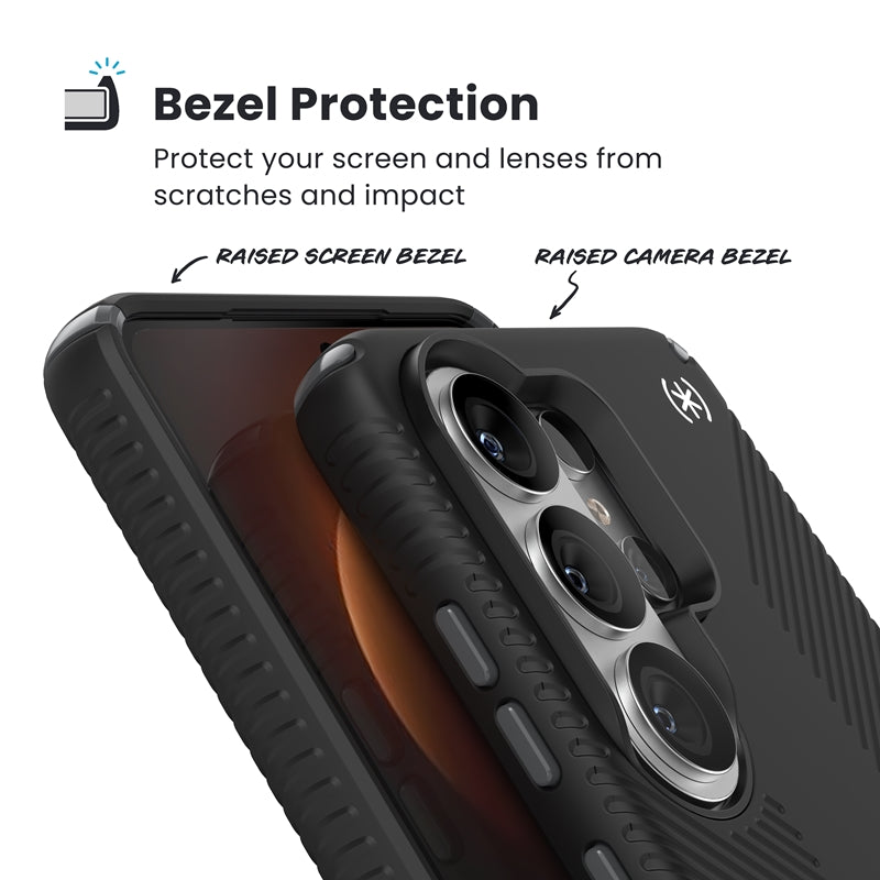 Speck Presidio2 Grip Magnet - Samsung Galaxy S26 Ultra MagSafe dėklas (juodas/skalūno pilkumo/baltas)