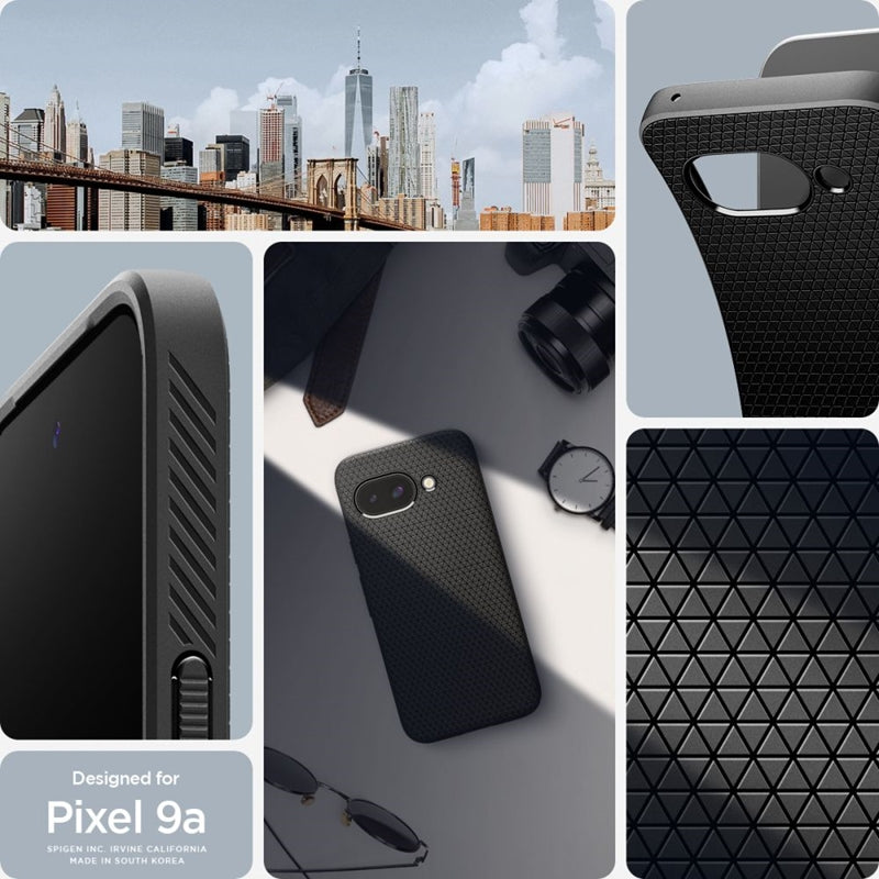 Spigen Liquid Air - dėklas, skirtas Google Pixel 9a (matinė juoda)
