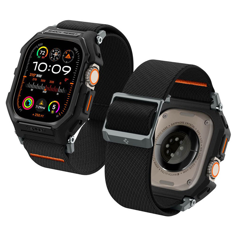 Spigen Lite Fit "Pro" – dėklas su dirželiu, skirtas "Apple Watch Ultra 1/2 49 mm" (matinė juoda)