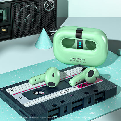 WEKOME VA06 Vanguard Series - „Bluetooth V5.2“ TWS belaidės ausinės su įkrovimo dėklu (žalia)