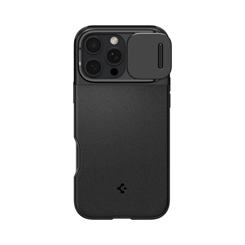 Spigen Optik Armor Mag MagSafe – dėklas iPhone 16 Pro Max (juodas)
