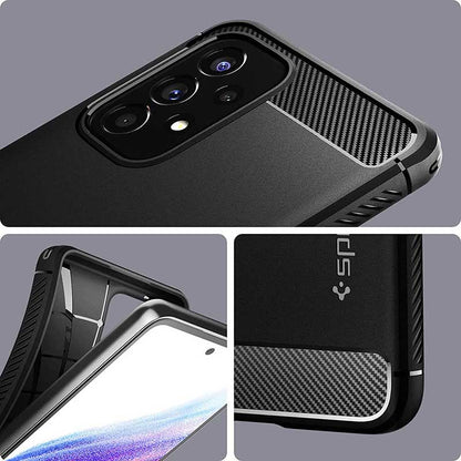 Spigen Rugged Armor - dėklas, skirtas Samsung Galaxy A53 5G (Juoda)