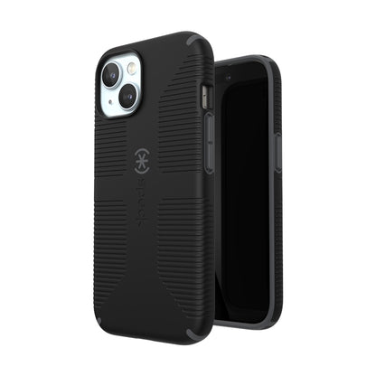 Speck Candyshell Grip MagSafe dėklas - iPhone 17e / 16e / 15 / 14 / 13 (Juodas / Skalūno pilkos)