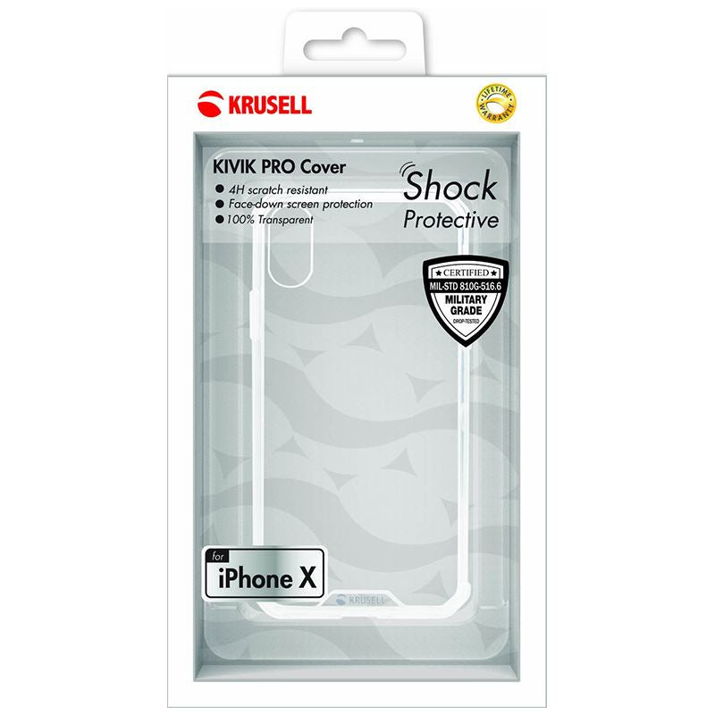 Krusell Kivik Pro dangtelis - dėklas, skirtas „iPhone X“ (permatomas)