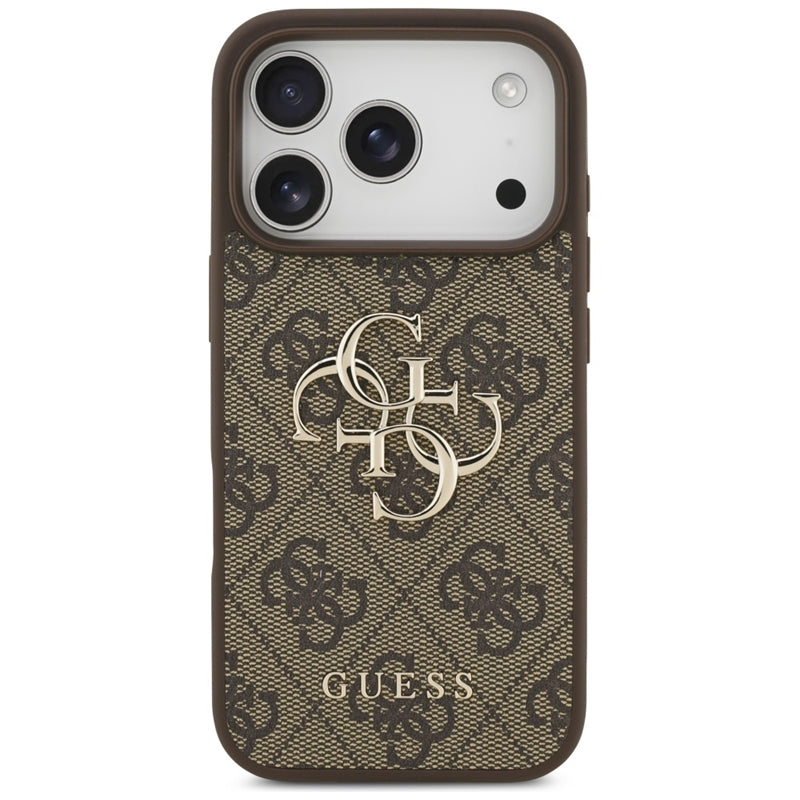 Guess 4G Didelio logotipo dėklas iPhone 17 Pro (rudas)