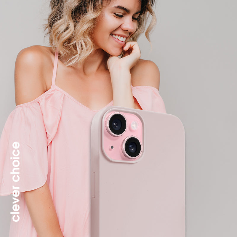 Crong Color Cover Magnetic – dėklas, skirtas iPhone 15 MagSafe (smėlio rožinė)