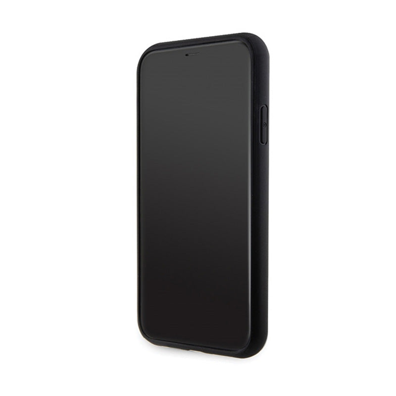 Guess Glitter Script Big 4G – iPhone 11 dėklas (juodas)