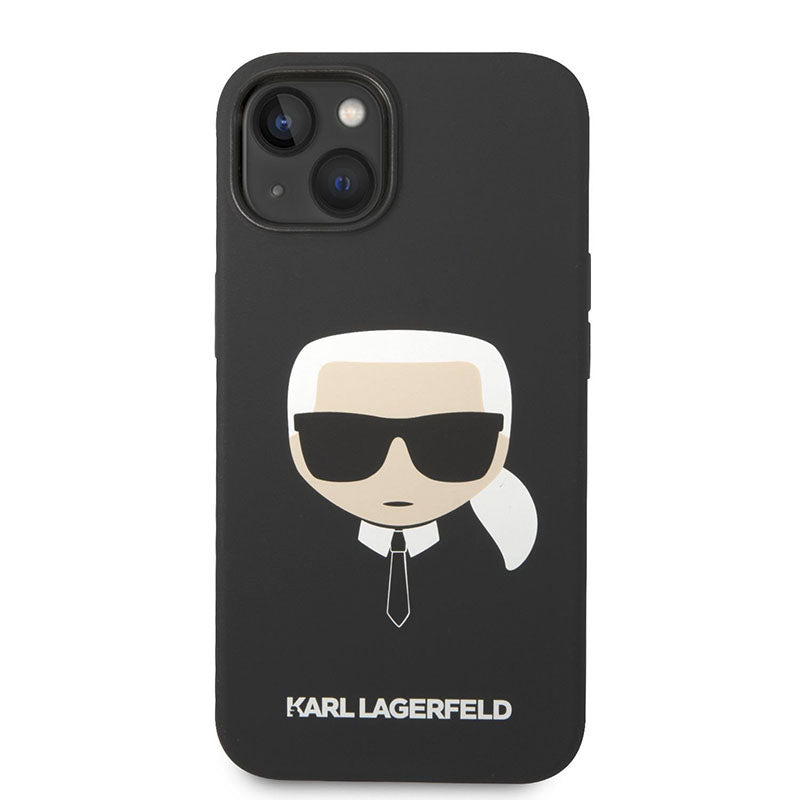Karl Lagerfeld Silicone Ikonik Karl's Head MagSafe - dėklas, skirtas iPhone 14 Plus (juodas)