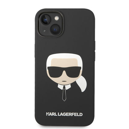 Karl Lagerfeld Silicone Ikonik Karl's Head MagSafe - dėklas, skirtas iPhone 14 Plus (juodas)