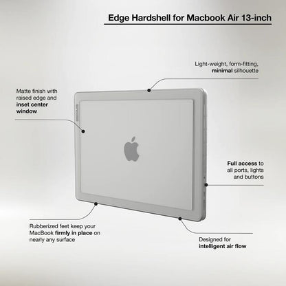 Incase Edge kieto korpuso dėklas – dėklas, skirtas MacBook Air 13" M4 (2025) / M3 (2024) / M2 (2022) (skaidrus)
