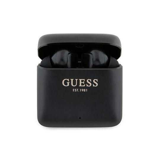 Guess Printed Logo – TWS „Bluetooth“ ausinės + įkrovimo dėklas (juodas)