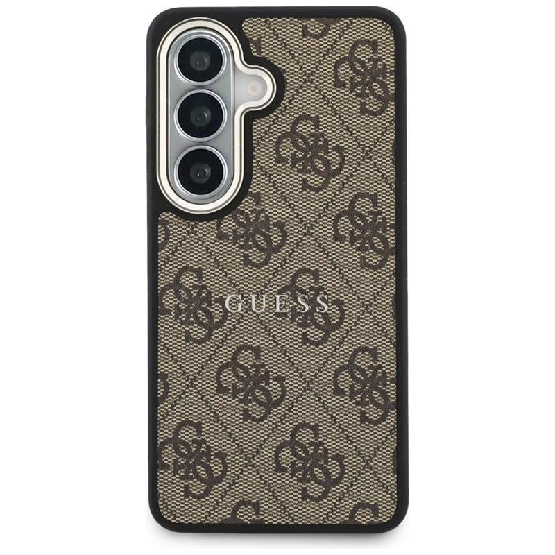 Guess 4G reljefinis prsten MagSafe - Samsung Galaxy S26+ dėklas (rudos spalvos)