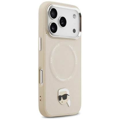 Karl Lagerfeld Karl Pin MagSafe - Dėklas iPhone 17 Pro Max (smėlio spalvos)