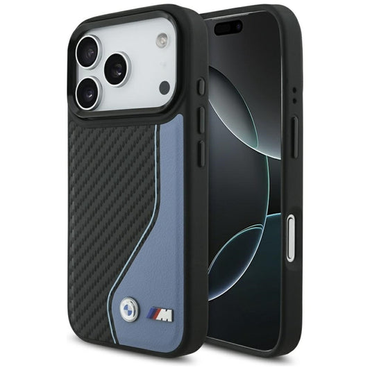 BMW M Carbon Logo MagSafe dėklas iPhone 17 Pro (mėlyna)
