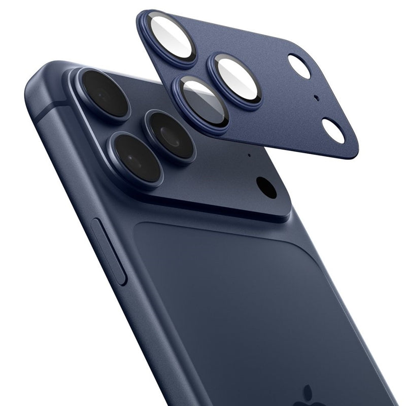 Spigen Optik Pro XL Glas.TR EZ Fit - Kameros objektyvo apsauginis stiklas iPhone 17 Pro Max (Mėlynas)