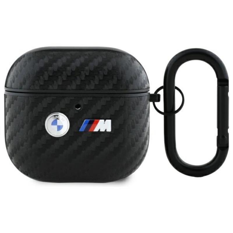 BMW Carbon Double Metal Logo - "AirPods 4" dėklas (juodas)