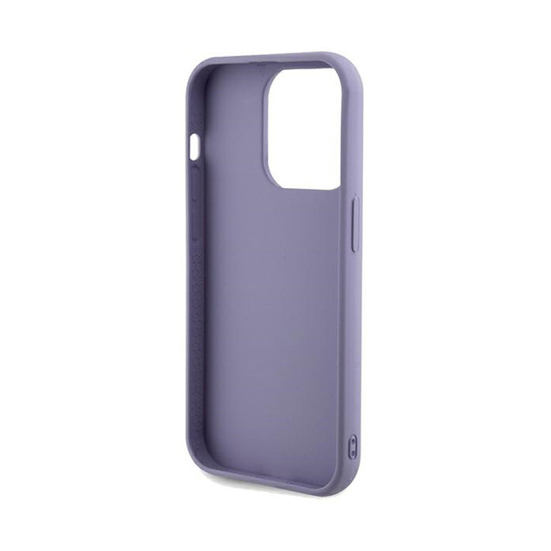 Guess Dėklas su Paauksuotu Užrašu ir Blizgučiais, skirtas iPhone 13 Pro (Violetinis)