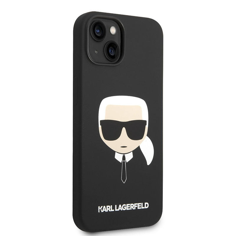 Karl Lagerfeld Silicone Ikonik Karl's Head MagSafe - dėklas, skirtas iPhone 14 Plus (juodas)