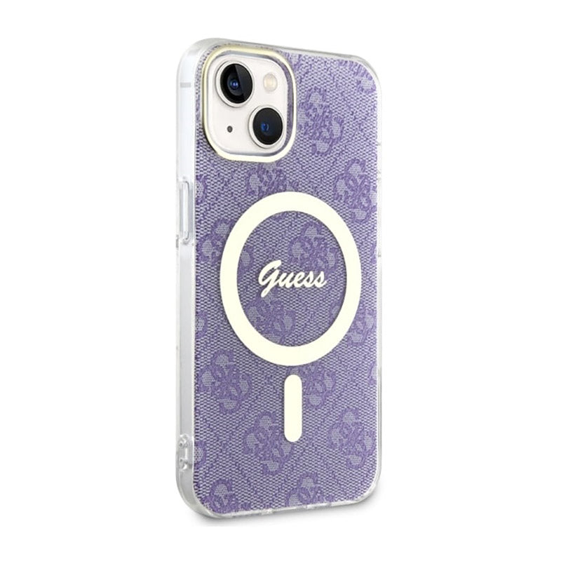 Guess 4G MagSafe – dėklas iPhone 14 (violetinė)
