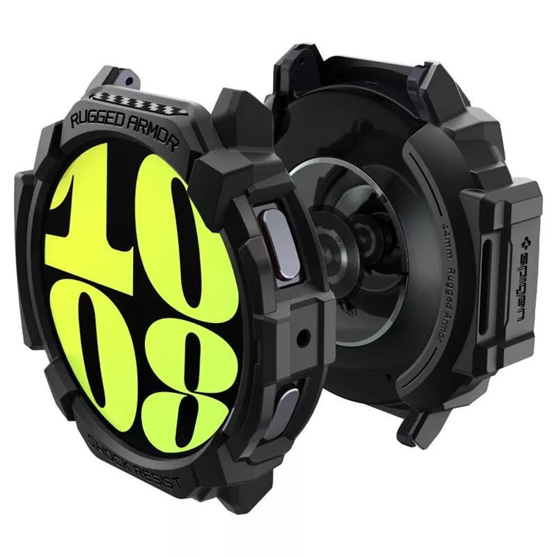 Spigen Rugged Armor - dėklas, skirtas Samsung Galaxy Watch 7 44 mm (matinė juoda)