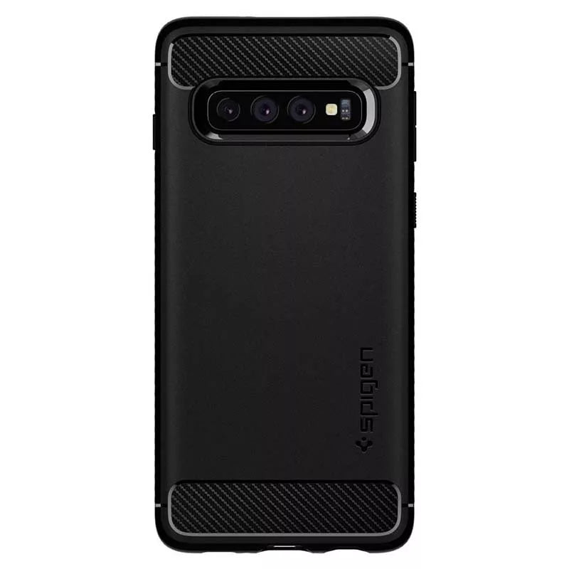 Spigen Rugged Armor – dėklas, skirtas Samsung Galaxy S10 (juoda)
