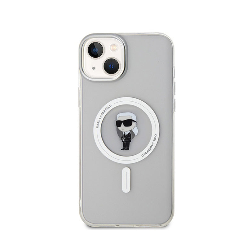 Karl Lagerfeld IML Ikonik MagSafe – dėklas, skirtas iPhone 15 Plus (skaidrus)
