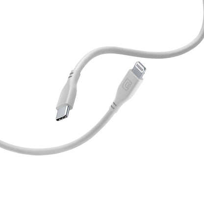 Cellularline Soft Cable – USB-C į Lightning kabelis su MFi sertifikatu, 1,2 m (pilkas)